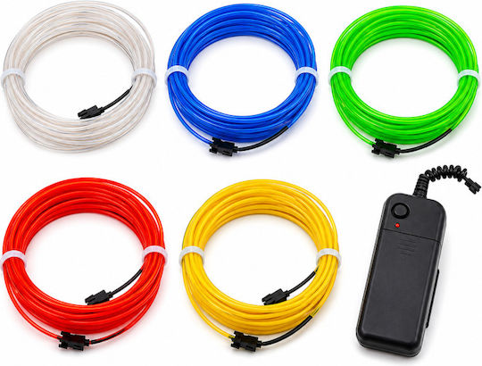 5 Meter El Wire Kit Portable Battery Inverter Party Gaming Car Tuning