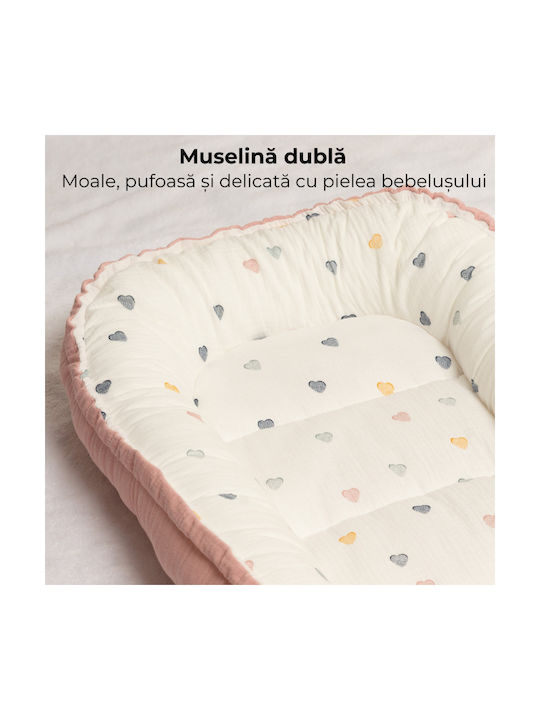 Kidizi Perna Pentru Bebelusi Tip Cuib Color Hearts 50x90 cm