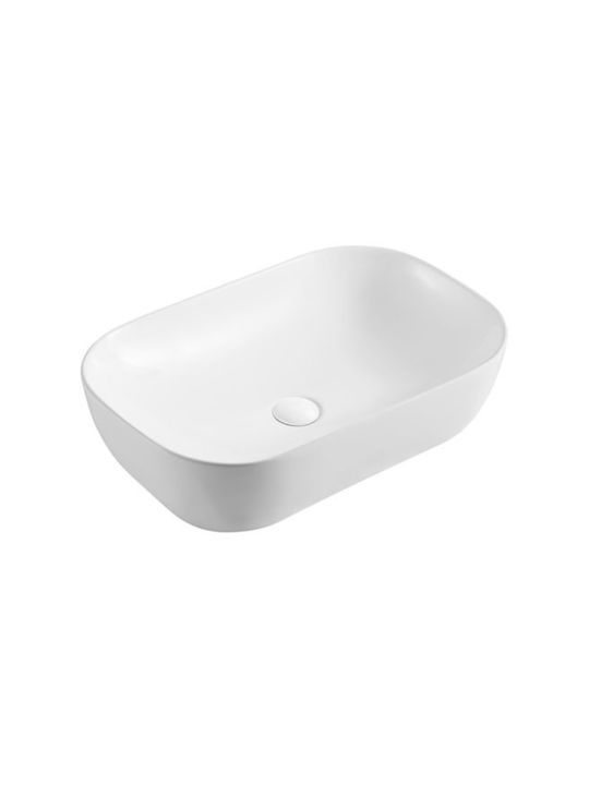 Karag Deasupra Blatului Chiuvetă Porțelan 60x39x14.5cm White Matt