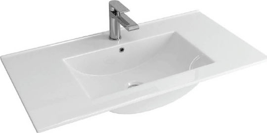 Karag Ένθετος Νιπτήρας Πορσελάνης 91x47cm Λευκός Karag Ένθετος Νιπτήρας Πορσελάνης 91x47cm Λευκός