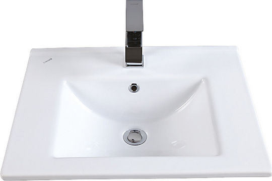 Creavit Slim Ένθετος Νιπτήρας Πορσελάνης 60x45x17.5cm Λευκός