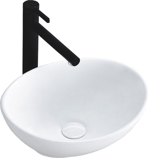 Rea Επικαθήμενος Νιπτήρας Κεραμικός 34x27cm White Rea Επικαθήμενος Νιπτήρας Κεραμικός 34x27cm White