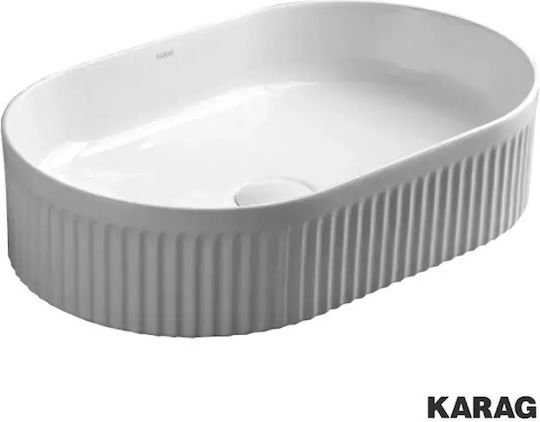 Karag Надеждна мивка Порцелан 50x32x12.2см Бял