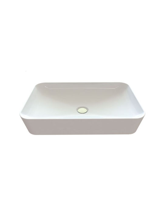 Creavit Ultra Aufgesetztes Waschbecken Porzellan 80x40x11cm Weiß