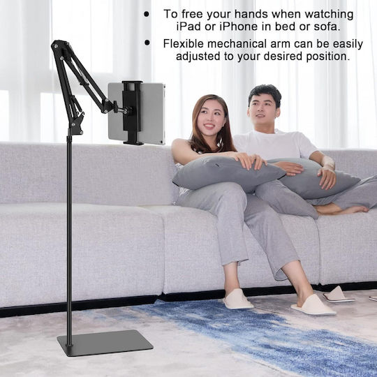 Samhousing Tablet Phone Stand Height Adjustable 360 Rotation 69.85-134.62cm Black