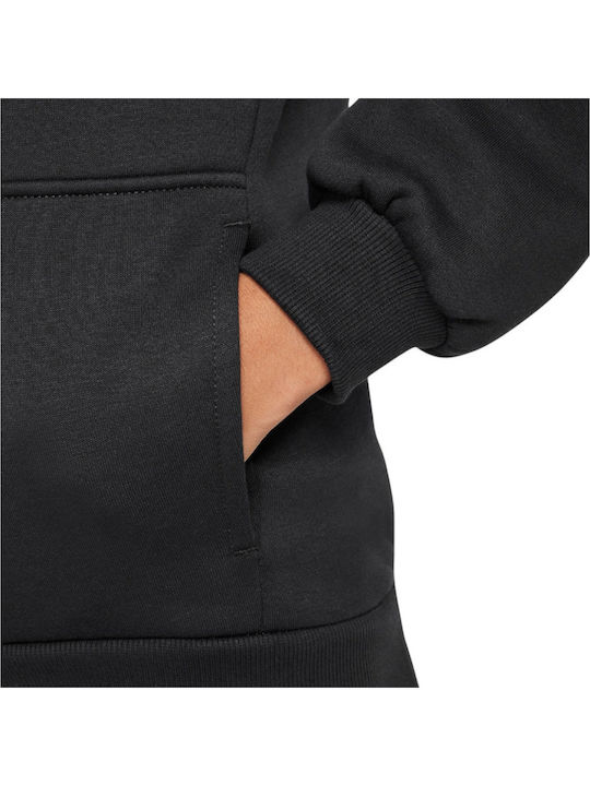 Полар Детски Суичър с Качулка и Джобове Черен Sportswear Club