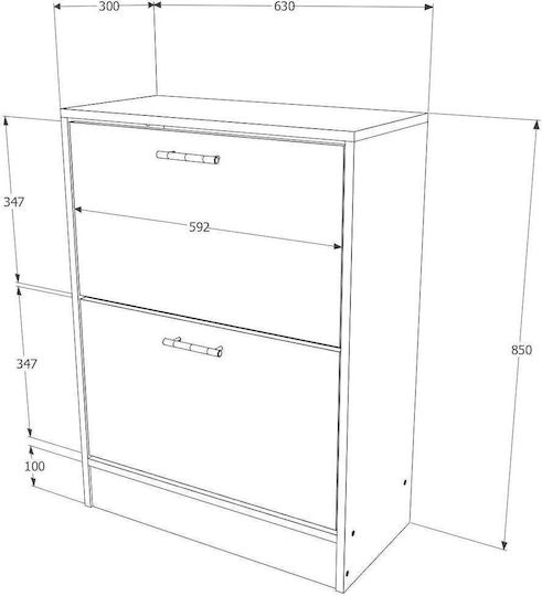 Entryway Furniture with Hanger & Shoe Rack Bronze Oak 63x30x85cm