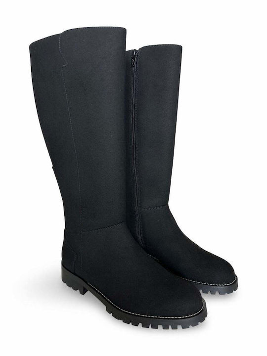 Wildleder Damenstiefel Schwarz