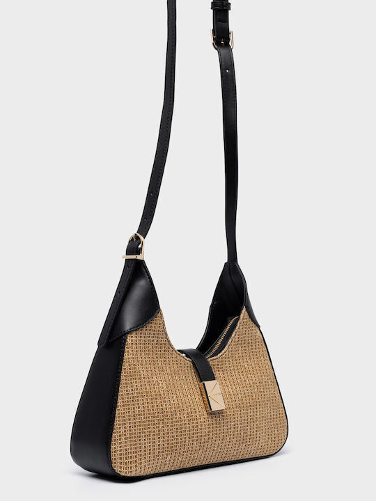 Bondi Straw Women's Shoulder Bag Black