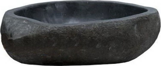 Bati Bali River Stone 40 Επικαθήμενος Νιπτήρας Πέτρινος 50x50x15cm Μαύρος Bati Bali River Stone 40 Επικαθήμενος Νιπτήρας Πέτρινος 50x50x15cm Μαύρος