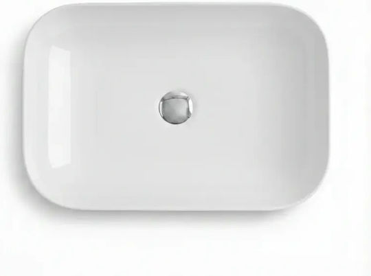 Tema Επικαθήμενος Νιπτήρας Πορσελάνης 60x40x13cm White Glossy