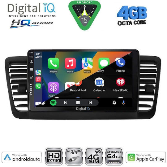 Digital IQ Car Audio System for Subaru Legacy / Outback 2002-2008 (Bluetooth/USB/WiFi/GPS/Apple CarPlay/Android Auto) with 9" Touch Screen