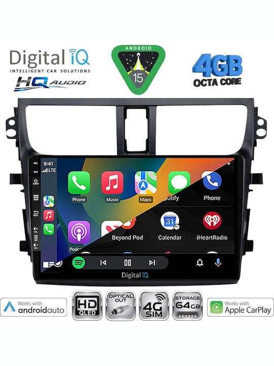 Digital IQ Car Audio System for Suzuki Celerio 2015-2021 (Bluetooth/USB/WiFi/GPS/Apple CarPlay/Android Auto) with 9" Touch Screen