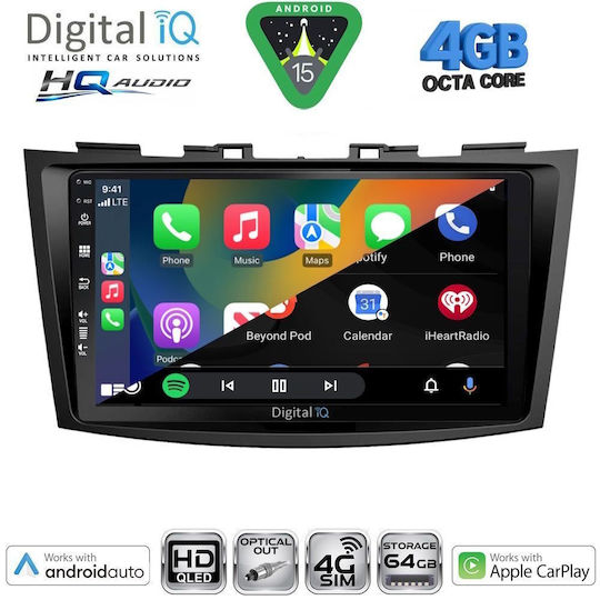 Digital IQ Car Audio System for Suzuki Liana 2001-2007 Bluetooth USB WiFi GPS Apple CarPlay Android Auto with 9" Touch Screen