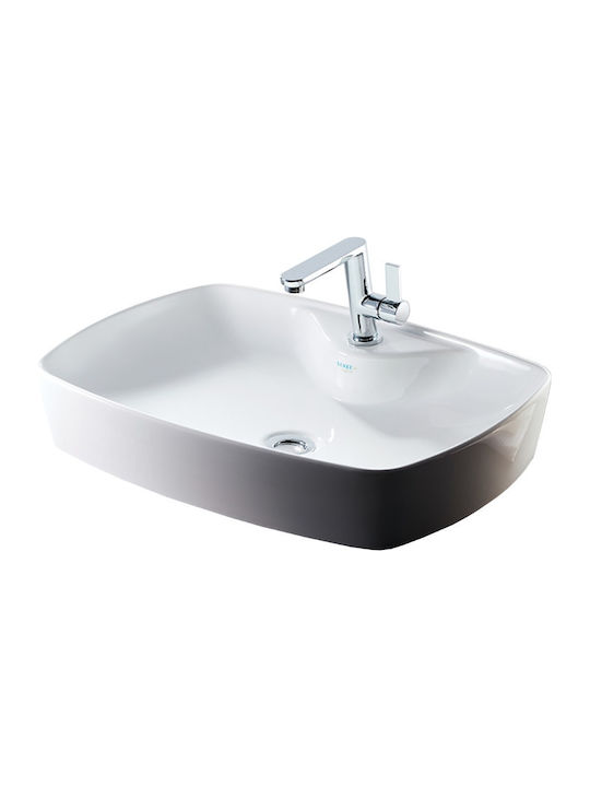 Serel 1634W Countertop Sink Porcelain 60x44x12cm White