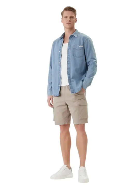 Long Sleeve Denim Shirt Blue