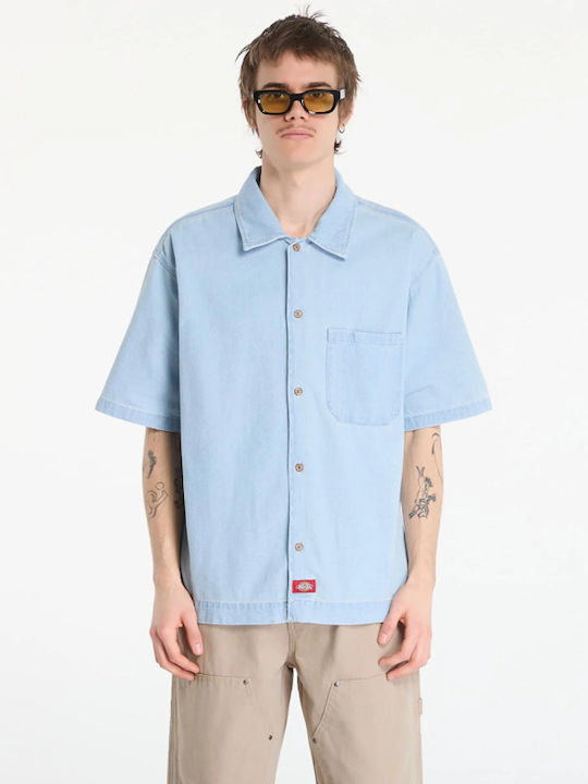 Short Sleeve Denim Shirt Regular Fit Fog Blue