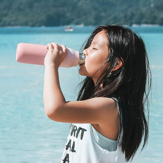 Thermos Bottle Stainless Steel 500ml Twist Top Himalayan Pink