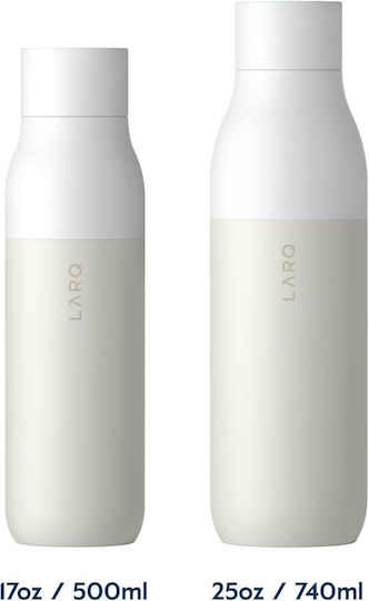Thermos Bottle Stainless Steel 740ml Twist Top Granite White