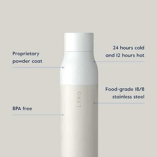 Thermos Bottle Stainless Steel 500ml Twist Top Granite White