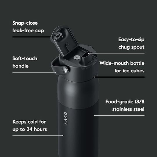 Thermos Bottle 680ml Swig Top Obsidian Black With Handle