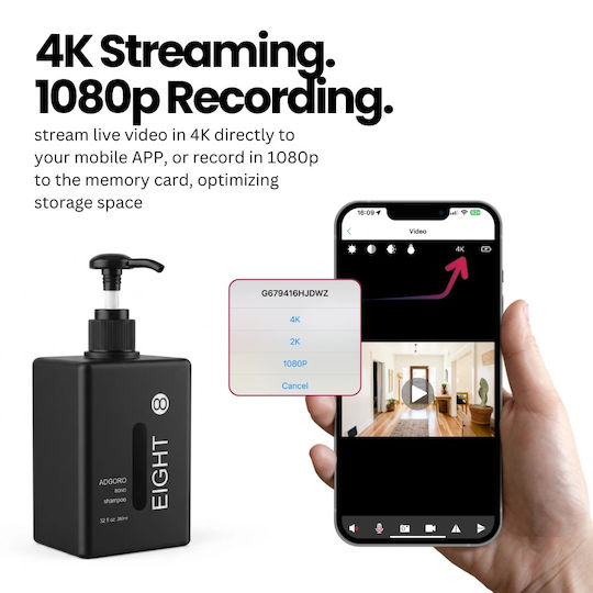 Крита Камера WiFi 8MP с Слот за Карта Памет