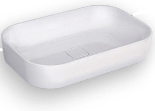 Bianco Ceramica Punto Aufgesetztes Waschbecken Porzellan 50x36x12cm Weiß
