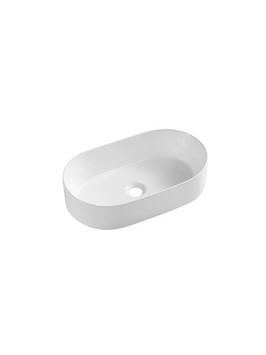 Karag Aufgesetztes Waschbecken Porzellan 46x31x14cm Weiß