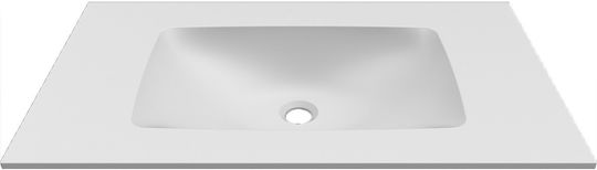 Elleci Επικαθήμενος Νιπτήρας Πορσελάνης 100.5x46x12cm Χωρίς Οπή, Bianco Opaco