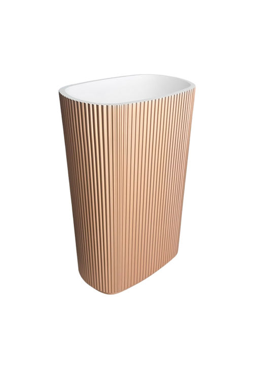 Zen-On Νιπτήρας Δαπέδου Πορσελάνης 55x36x85cm Μπρονζέ