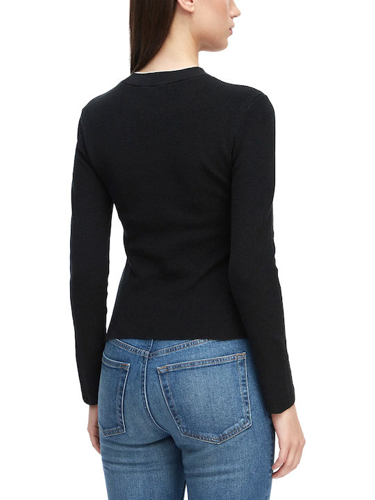 Calvin Klein Bluză Damă Bumbac Mânecă Lungă Neagră Calvin Klein Bluză Damă Bumbac Mânecă Lungă Neagră