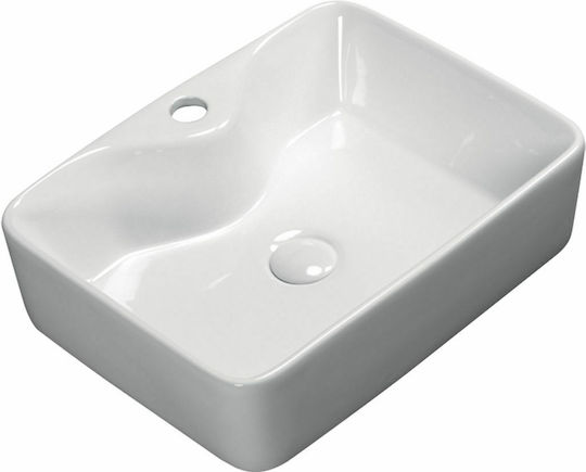 Gloria Dolce Επικαθήμενος Νιπτήρας Πορσελάνης 49x38x13cm Λευκός