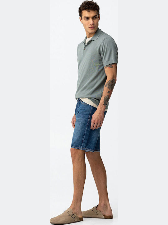 Pantaloni Scurți Bărbați Denim Albastru