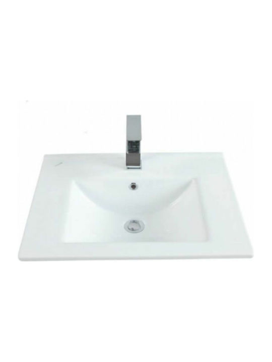 Creavit Slim Eingelassenes Waschbecken Porzellan 65x45x17.5cm Weiß