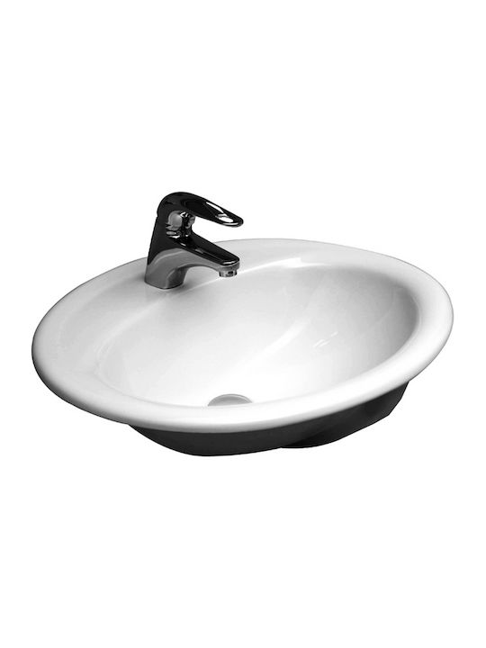 Serel Eingelassenes Waschbecken Porzellan 58x49x18.5cm Weiß