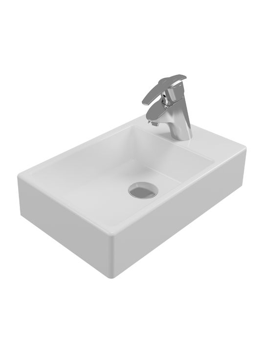Serel Tetra Надеждна мивка Порцелан 45x28x11см Бял