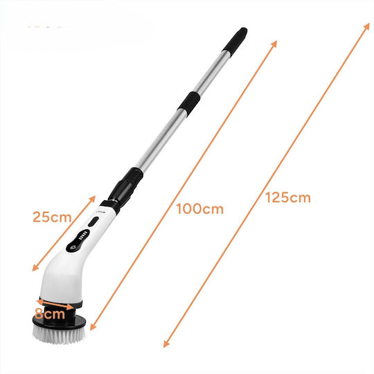 Perie Electrică Rotativă de Curățare Zola 9 Capete Interșchimbabile Mâner Telescopic Afișaj Digital 2 Viteze Reîncărcabilă 1500 mAh