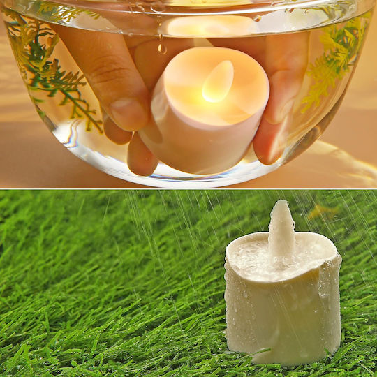 Decorative LED Lamp Warm White Wax Polish 12pcs