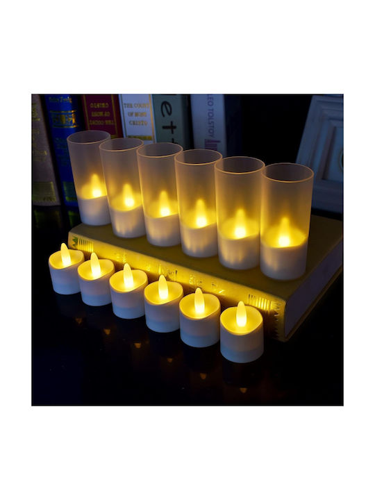 Decorative LED Lamp Warm White Wax Polish 12pcs