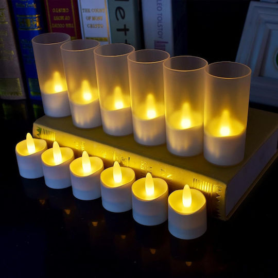 Decorative LED Lamp Warm White Wax Polish 12pcs
