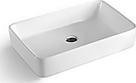KLP Plus Aufgesetztes Waschbecken Porzellan 60x41x12cm Weiß KLP Plus Aufgesetztes Waschbecken Porzellan 60x41x12cm Weiß
