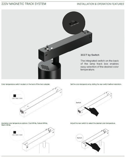 Inlight 120° LED Linear Ceiling Light 25W Warm to Cool White M54.5xL3xH3cm