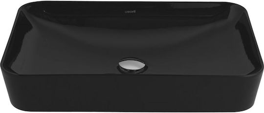 Creavit Ultra UL 060 Επικαθήμενος Νιπτήρας Πορσελάνης 59.7x39.6x11.1cm Black Shiny
