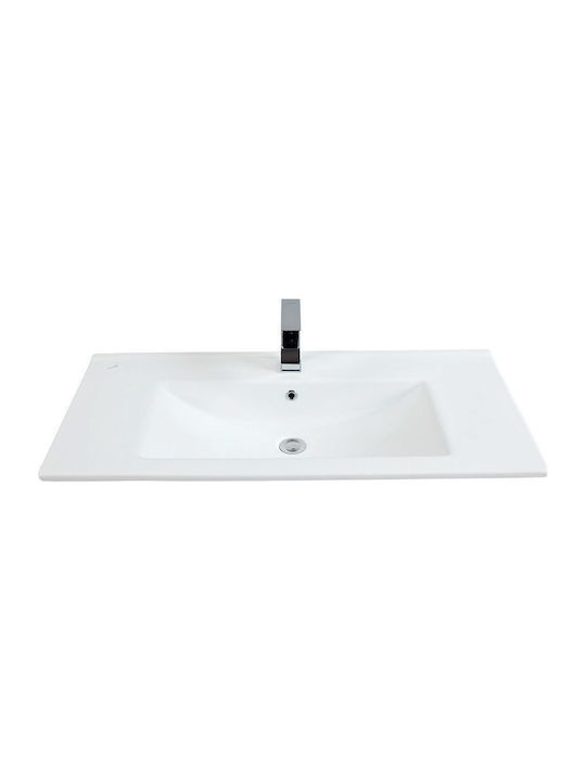 Creavit Slim Ένθετος Νιπτήρας Πορσελάνης 85x45cm Λευκός