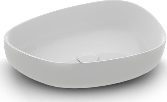 Olympia Metamorfosis 2550 Επικαθήμενος Νιπτήρας Πορσελάνης 55x42x14cm Λευκός