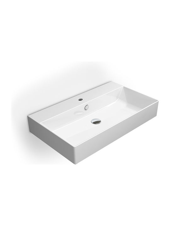 GSI Kube-X Aufgesetztes Waschbecken Porzellan 45x35x15cm Weiß