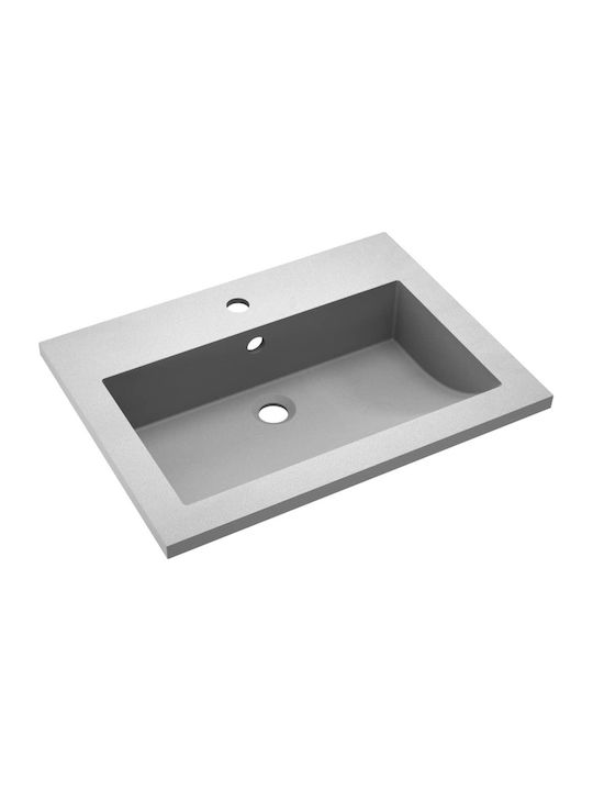 vidaXL Inset Sink made of Synthetic Material 60x45x12cm Gray