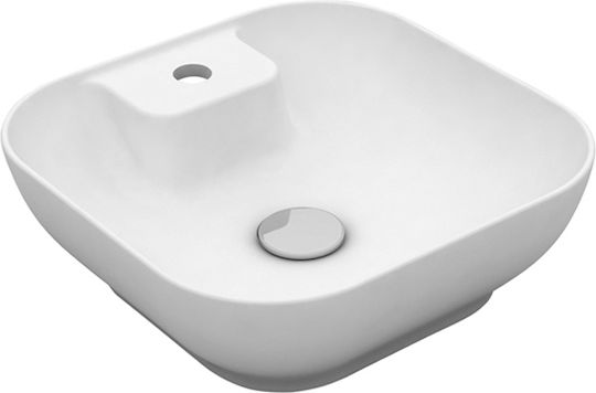 Olympia Trend Square Επικαθήμενος Νιπτήρας Πορσελάνης 42x42x15.2cm Λευκός
