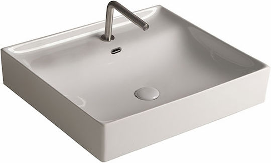 Orabella Touch 81 Deasupra Blatului Chiuvetă Porțelan 81x46x12.5cm Alb