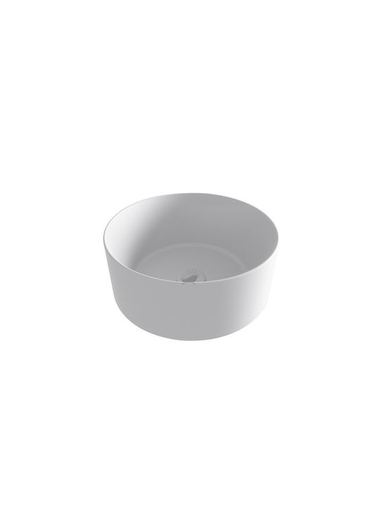 Olympia Open Round 01 Countertop Sink Porcelain 40x40x17cm White